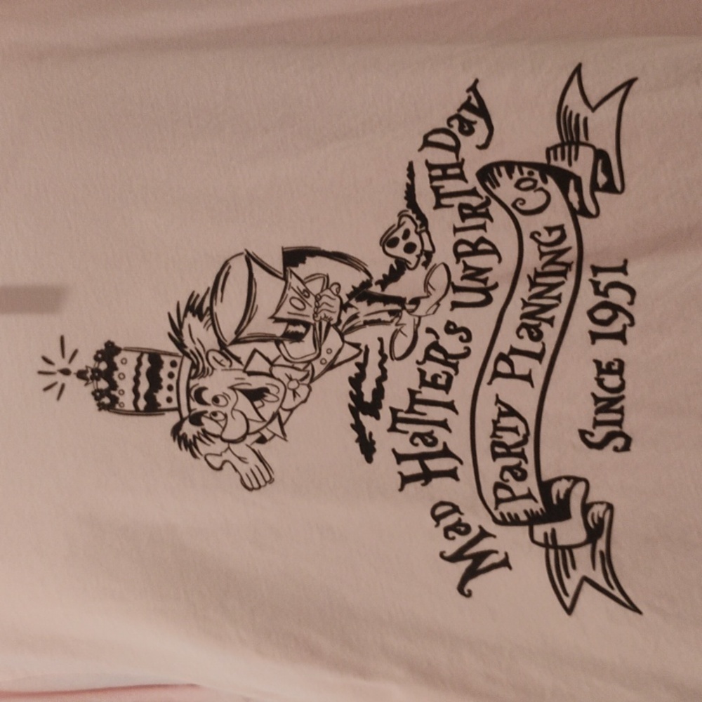 Mad Hatter UnBirthday Bella Canvas Pink Graphic Tee - Picture 3 of 4